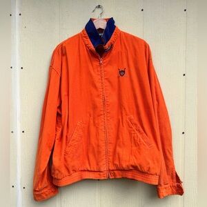 Vintage 90s Polo Golf Ralph Lauren Orange Corduroy Zip Cross Clubs Jacket Large